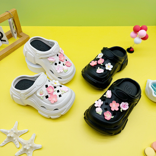 软底防滑包头凉鞋 卡通糖果游戏机EVA洞洞鞋 男女童亲子拖鞋 新款