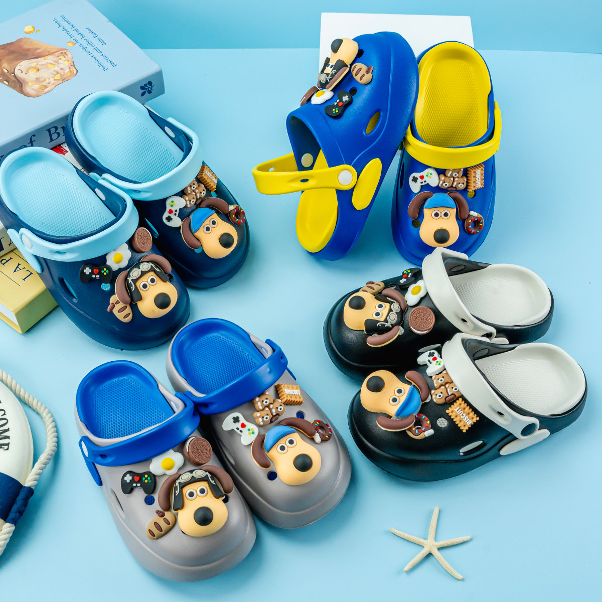 新款男童拖鞋卡通掌门狗双拼色百搭eva洞洞鞋软底防滑包头凉鞋,童鞋/婴儿鞋/亲子鞋,儿童洞洞鞋,淘宝优惠券,粉丝福利购,淘宝优惠卷