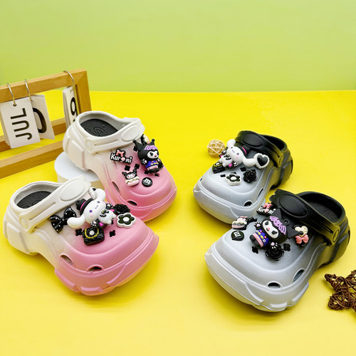 新款玉桂狗库洛米洞洞鞋外穿百搭EVA男女童软底防滑凉拖鞋