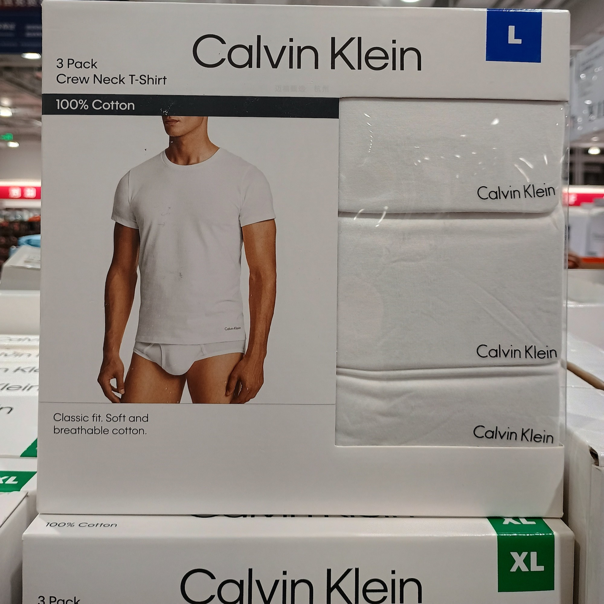 CK男士圆领常规纯棉T恤