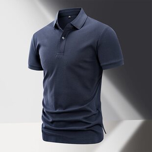 上班日常商务休闲翻领t恤高档透气宽松半袖 新款 男短袖 polo衫 夏季
