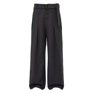 “礁石门襟”剑道西裤可调节腰带系带垂坠感打褶休闲裤直筒裤阔腿