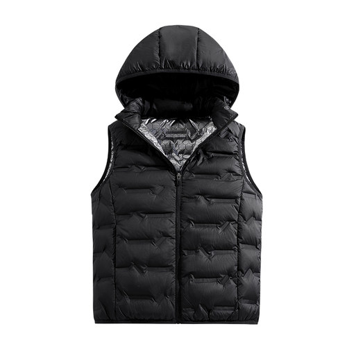 秋冬季加厚立领羽绒马甲男大码羽绒绒保暖坎肩加肥加大背心外套
