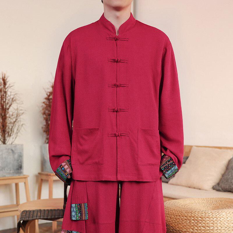 新中式中国风A民族风盘扣亚麻棉麻衬衫夹克外套男JK22-P75控88