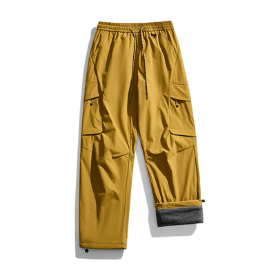 izexx户外   山系户外登山多口袋伞兵机能工装裤男款加绒宽松直筒