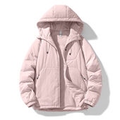 轻量化气绒美式 保暖绵羊毛外套潮流平替锁温 纯色连帽轻薄棉服冬季