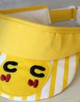 韩版CC童装 男女童空顶帽童帽 春男女童黄色太阳帽遮阳帽子