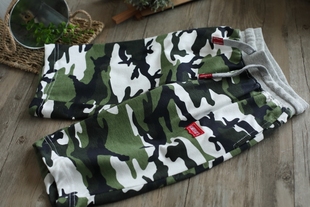 儿童休闲短裤夏装男童装迷彩针织中裤中大童五分裤潮品童装沙滩裤