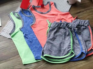 儿童速干背心短裤运动套装夏装男童无袖两件套中大童吸汗衣透气