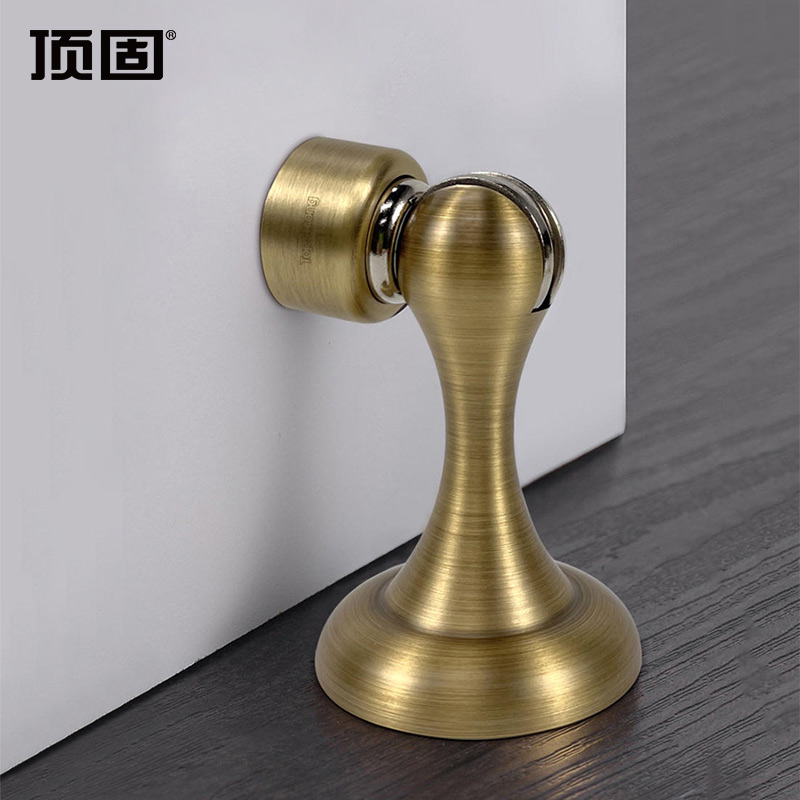 顶固门吸强磁铁卫生间房门防撞固定器铜制门碰墙地两用打孔门挡器