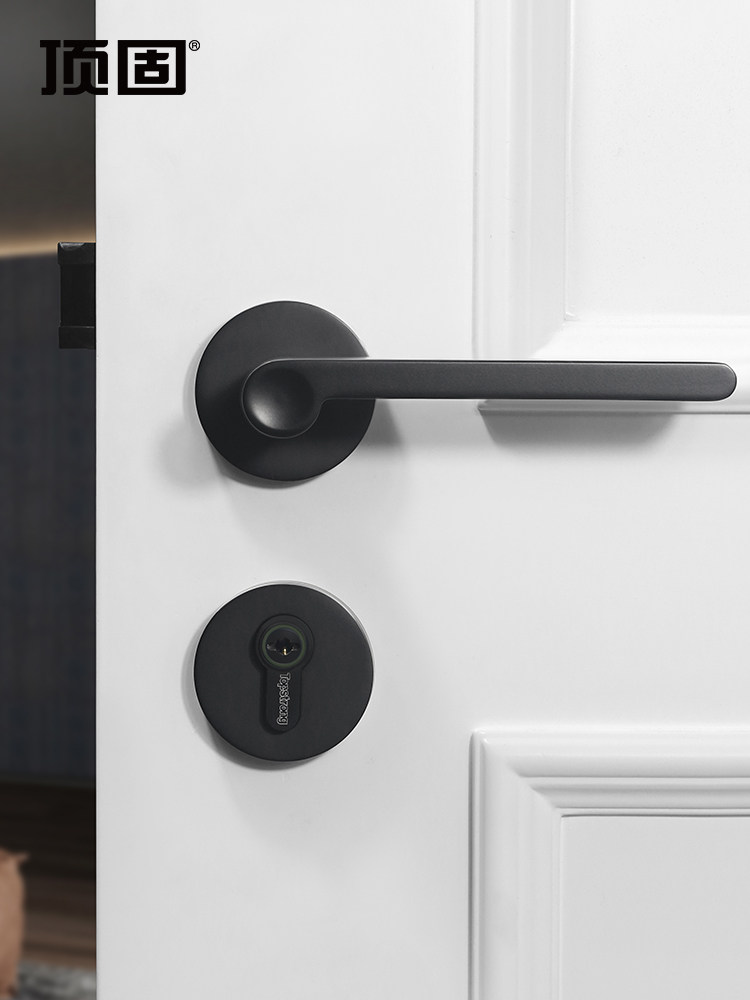 顶固门锁室内卧室分体房门锁 原素 卫生间实木门把手静音锁具家用