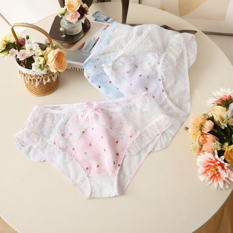 可爱蕾丝性感内裤中腰纯棉裆大码