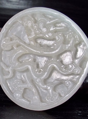 【明代官用】和田玉白玉桃形带板，傻开门明代和田籽料白玉带板