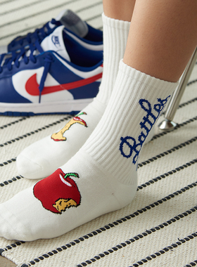 Battles 白色袜子合集休闲纯棉滑板长袜毛巾底运动袜中筒