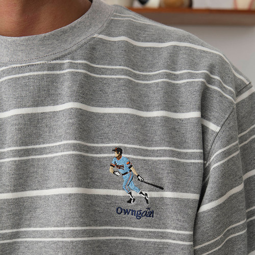 Battles棒球条纹长袖纯棉