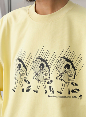 Battles 休息室唱片重磅纯棉长袖T恤宽松美式复古多色休闲