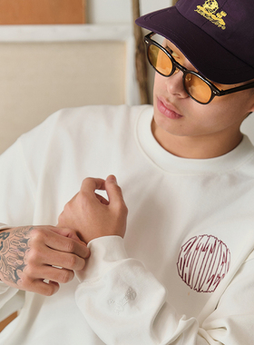 Battles 恒温亲肤保暖刺绣重磅315g美式长袖T恤多色基础宽松