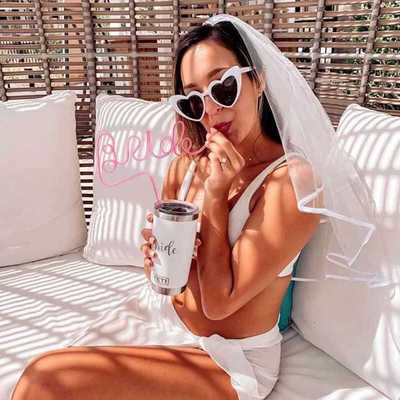 Bride准新娘派对字母头纱爱心