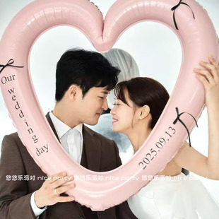 可定制结婚日期订婚爱心气球领证求婚will you marry me手持道具