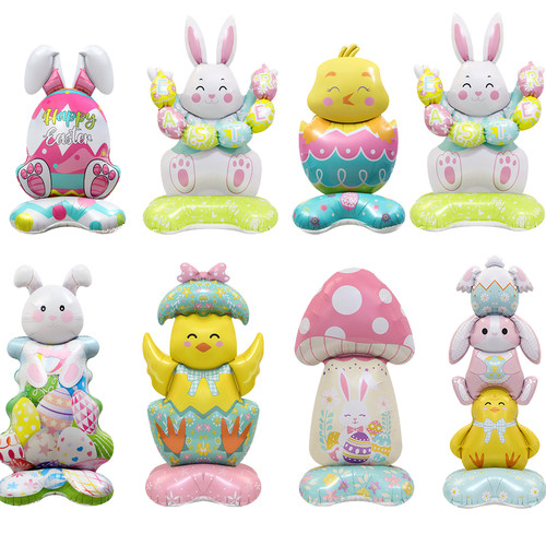 复活节卡通铝膜橱窗气球