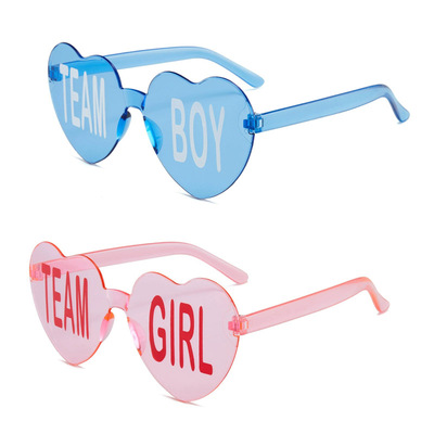 性别揭秘派对宾客朋友爱心眼镜