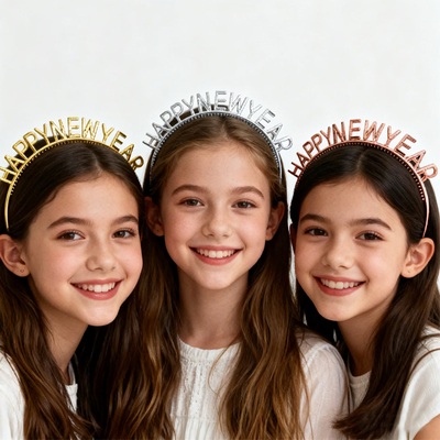 新年HAPPYNEWYEAR头饰发箍道具