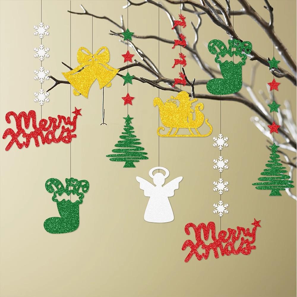 圣诞节xmas挂饰雪花小松树立体挂件商店幼儿园橱窗装饰氛围布置