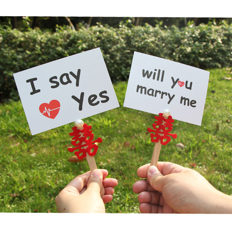 领证拍照头纱yes结婚日期小道具