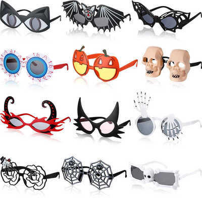 搞怪万圣节氛围蜘蛛南瓜眼镜