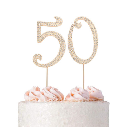 网红儿童成人生日水钻金银插牌