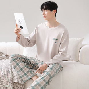睡衣男款春秋季2025新款纯棉长袖套装秋冬薄款高级感家居服可外穿