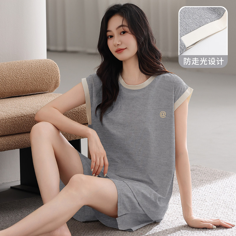 无袖背心新款式纯棉睡衣女款夏季凉感可外穿休闲大码薄家居服套装