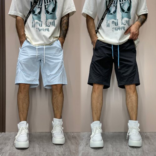 夏季新款男士速干透气宽松潮流百搭纯色五分沙滩短裤休闲裤美式