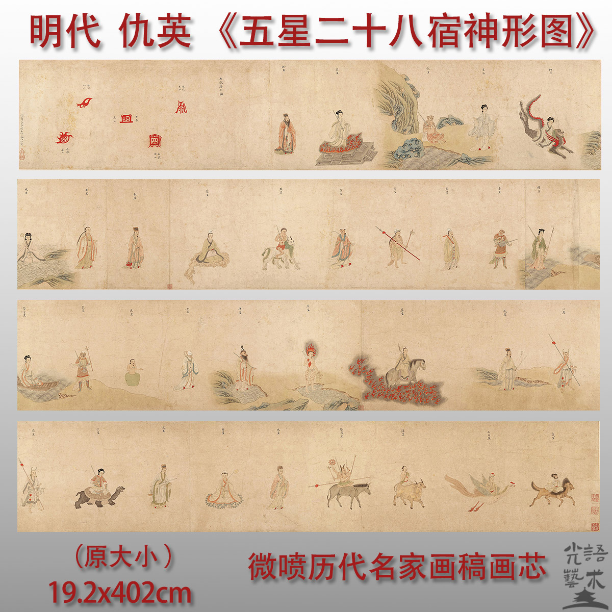 明仇英五星二十八宿神形图宣纸