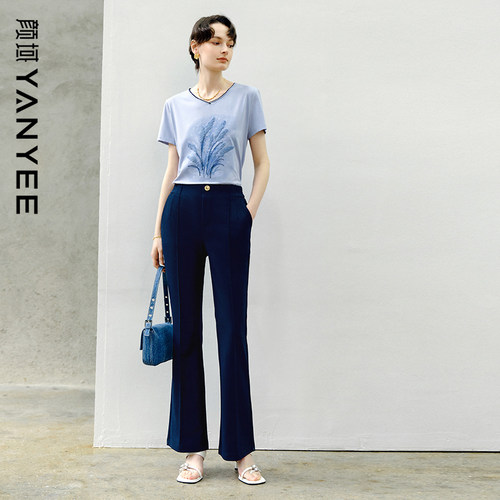 颜域通勤百搭显瘦长款休闲裤