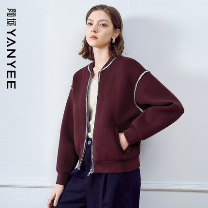 颜域短款气质夹克外套女2025新款早春流行通勤简约百搭女士棒球服