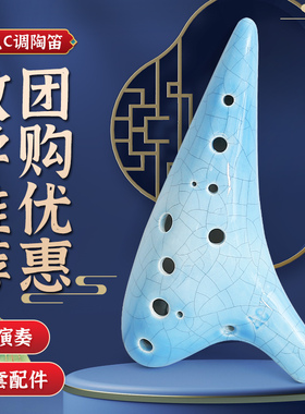 12孔C调陶笛初学者入门中音十二孔AC专业笛子小学生儿童乐器吹奏