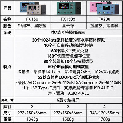 FLAMMA吉他综合效果器FX150 FX150b电吉他鼓机loop乐句循环FX200