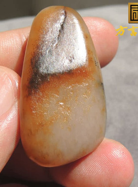 方言和田玉珍品一眼真老熟金鹿皮直闪石玉粉色粉玉原石籽料做料F