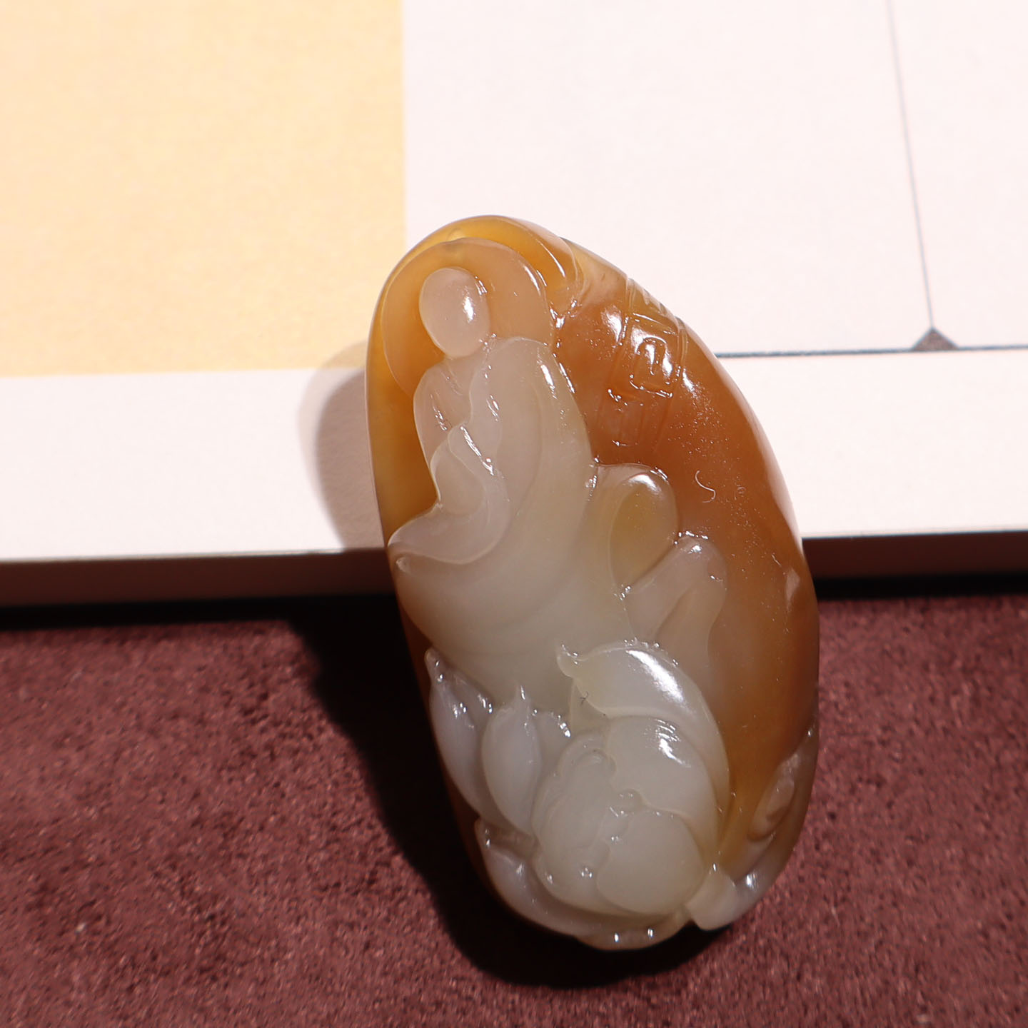 玉禧珠宝精品和田玉新疆细油糯且末老坑糖白玉悟道佛吊坠挂件A9