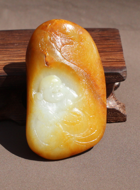 方言和田玉大师做黄沁籽料独吊坠