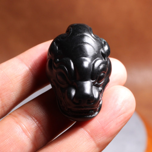 玉禧珠宝和田墨玉籽料貔貅吊坠