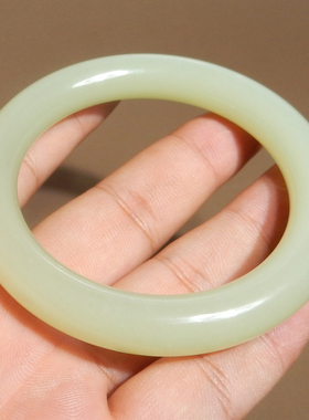 方言和田玉精品收藏级新疆且末料黄口高脂高糯内径55mm正装手镯X6