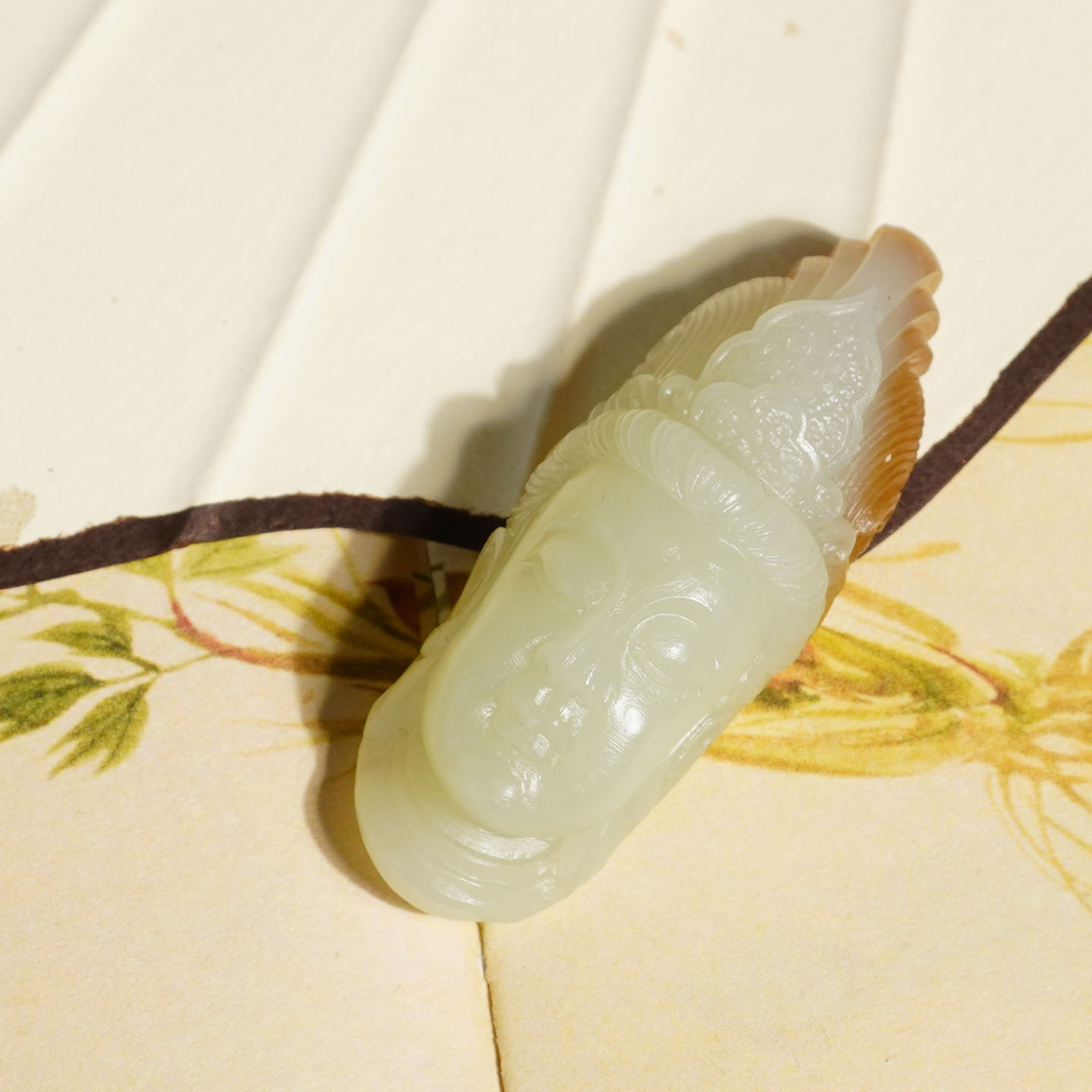 玉禧珠宝特惠天然和田玉新疆且末油润高脂糖白玉释迦摩尼佛吊坠A9