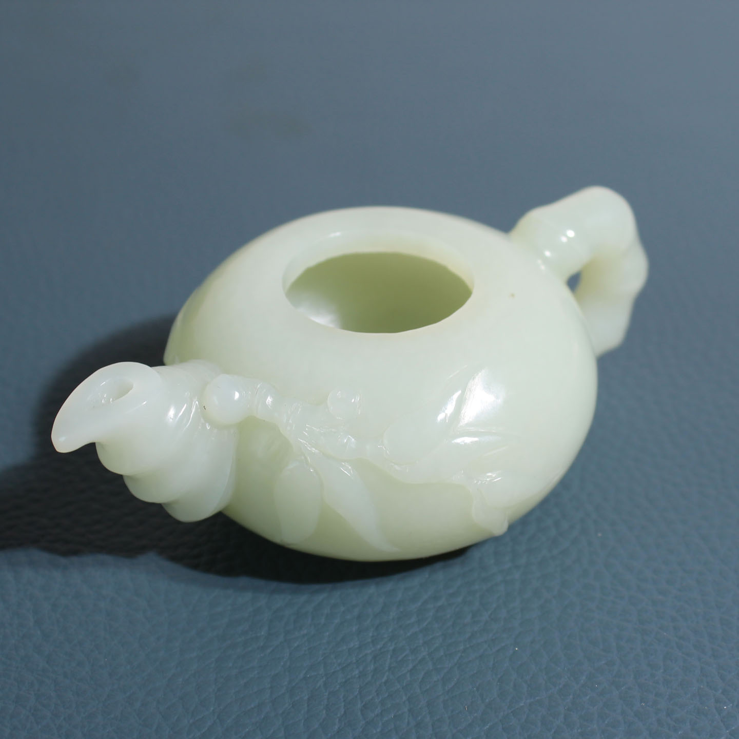 玉禧珠宝特惠促销和田玉新疆细腻且末料白玉竹节把把胡把件摆件A9