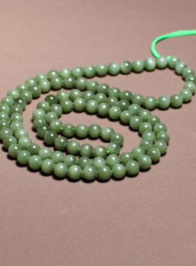 方言和田玉俄碧玉鸭蛋青猫眼手串