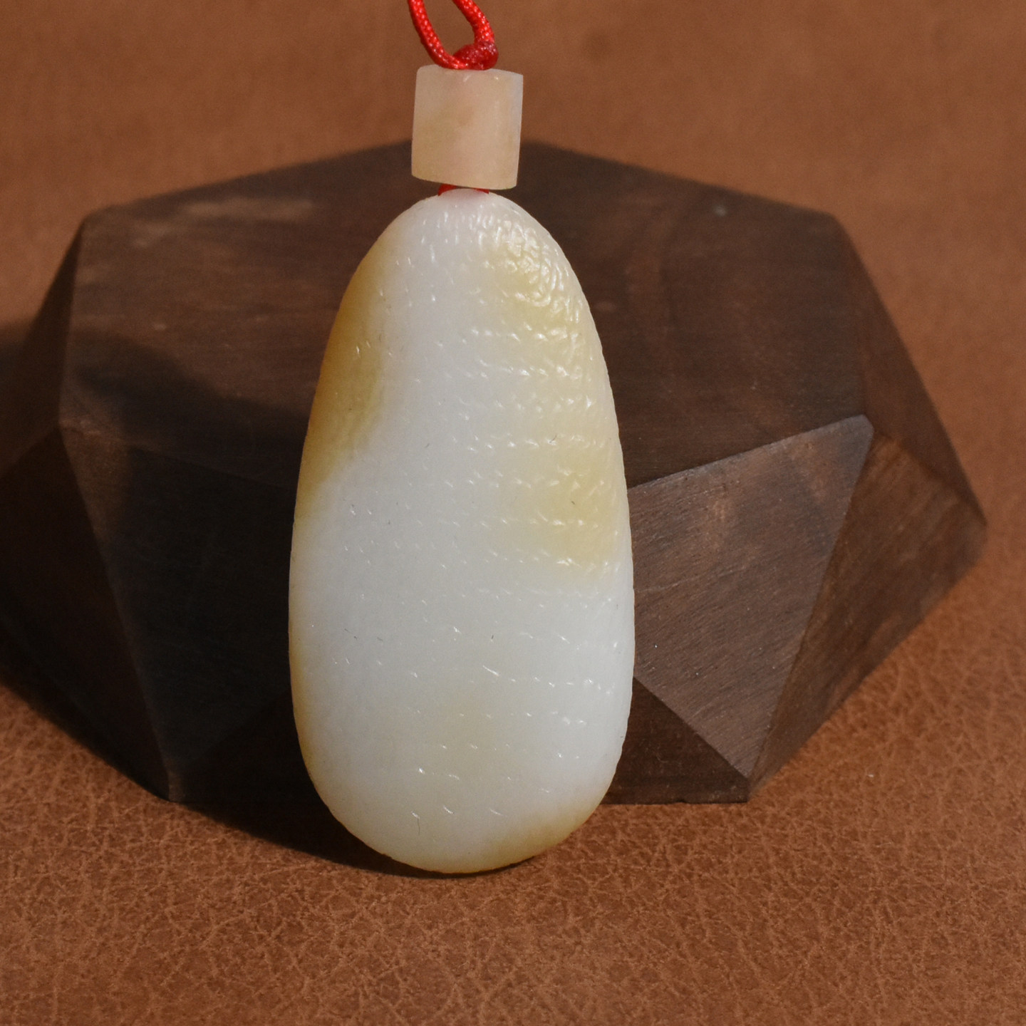 玉禧珠宝天然和田玉新疆且末油润高脂糖白玉老光工艺吊坠挂件Q