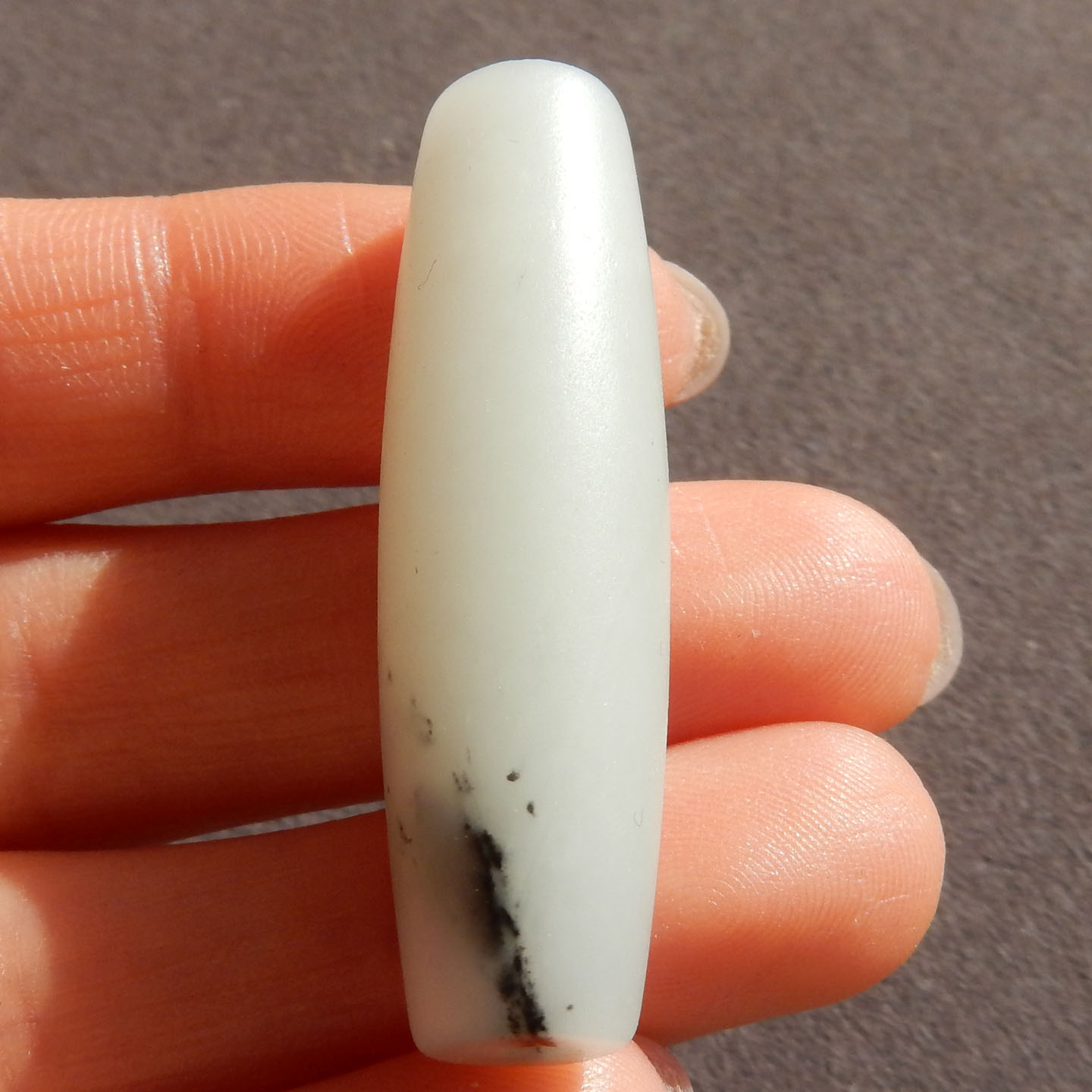 惊呆了方言和田玉精品放巨漏新疆黑白分明意境青花籽料勒子吊坠w2