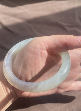 青海料湖水绿带烟紫色卡55mm手镯