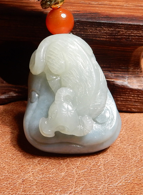 方言和田玉新蓝玉黄口双色吊坠